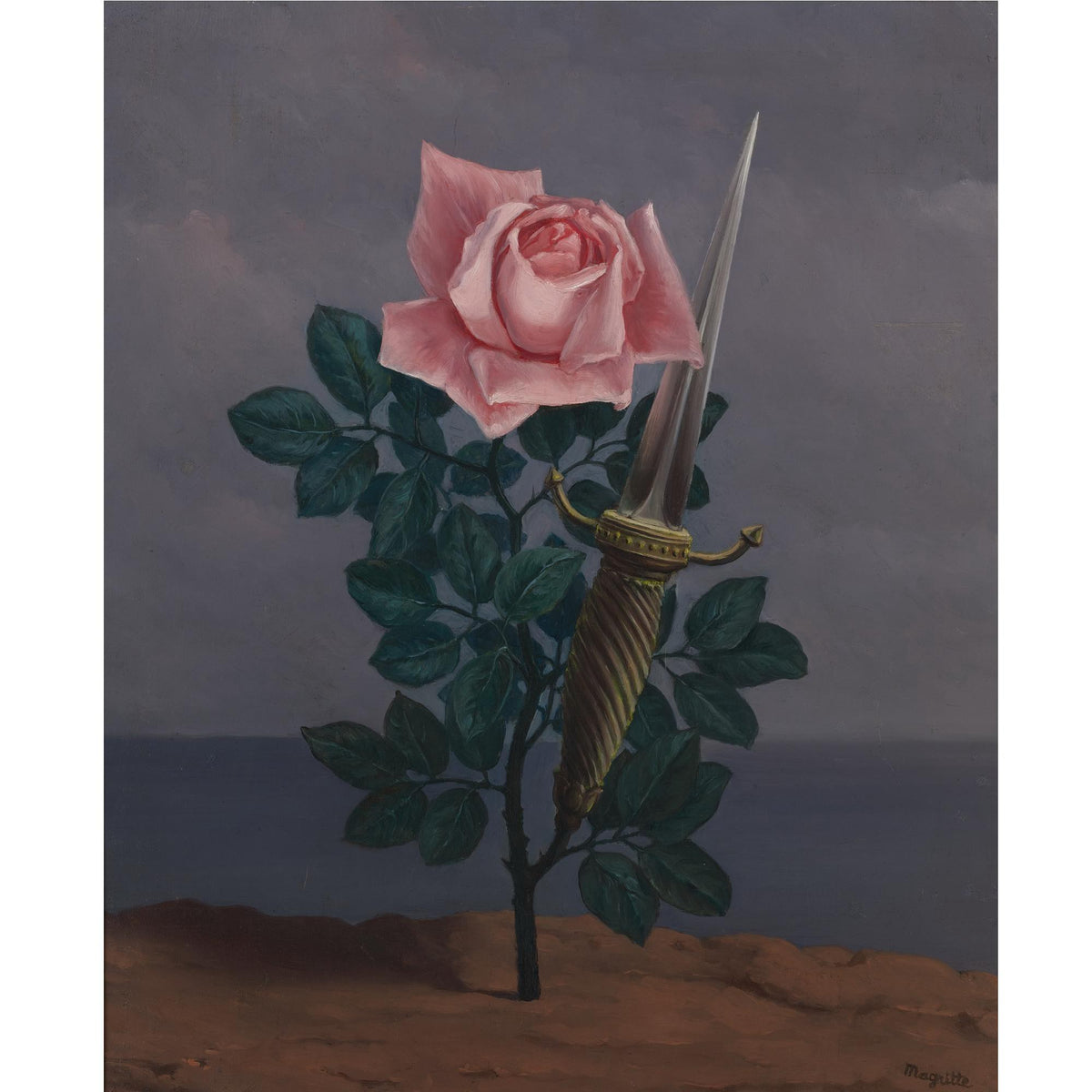 Blumen-Ölgemälde – Arrangement aus Lilien und Rosen