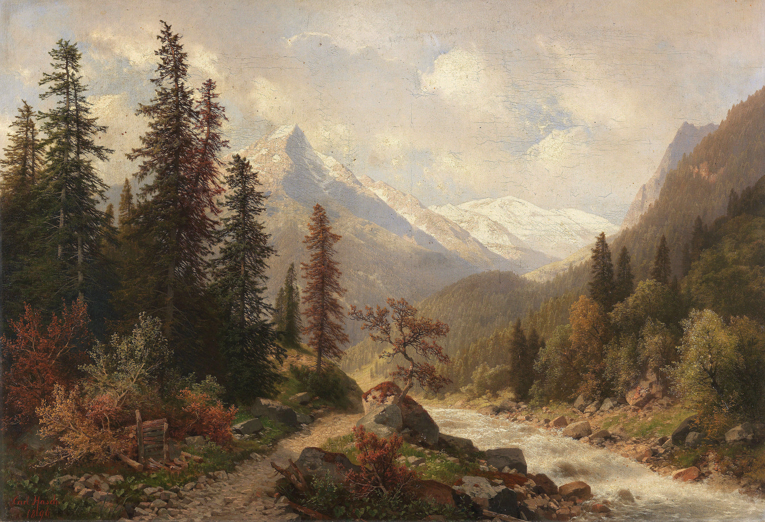 Öllandschaftsgemälde - Bergwaldlandschaftsölgemälde
