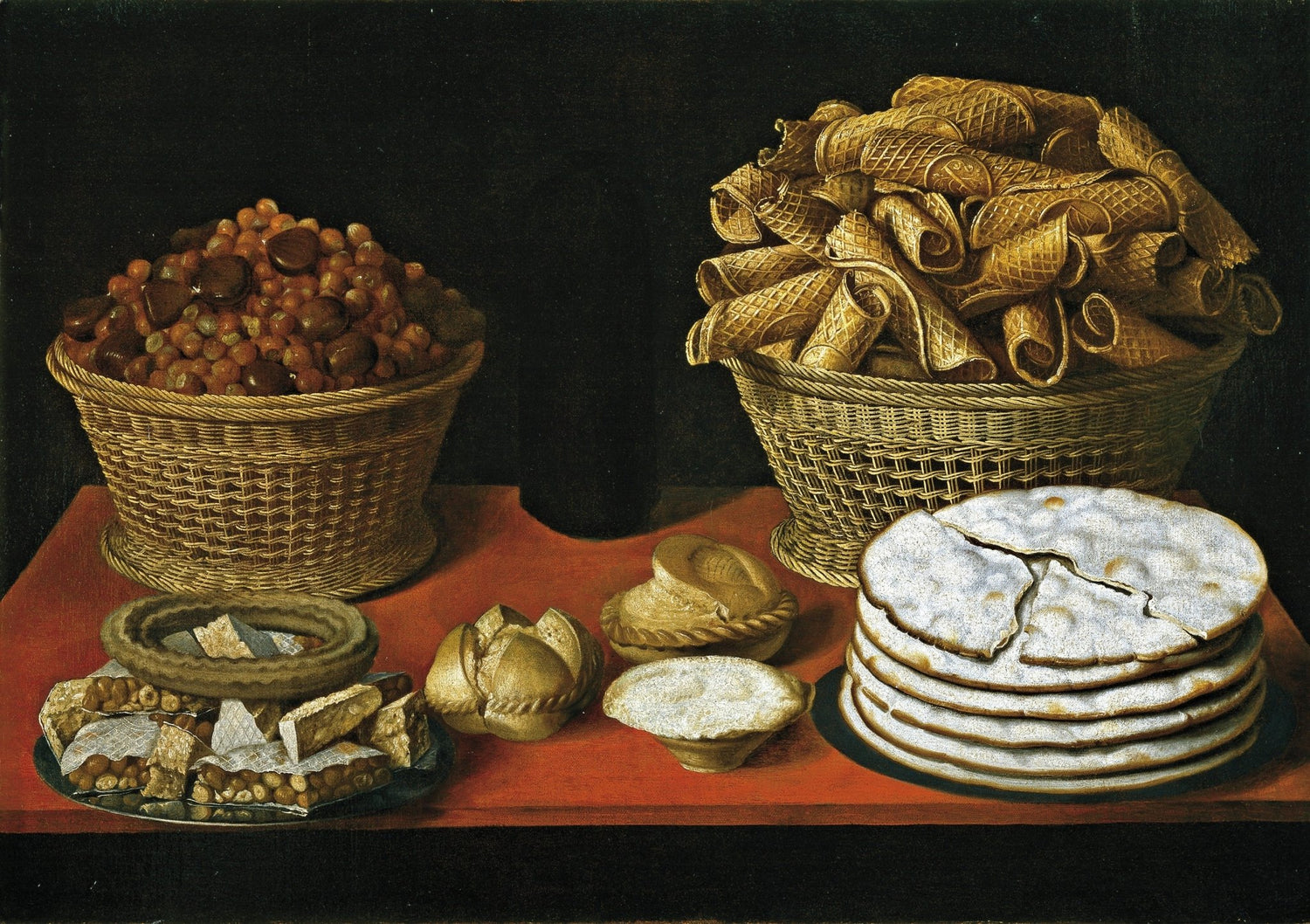 Baskets of Pastries and Sweets - Still Life Oil Painting - Oil Painting Haven