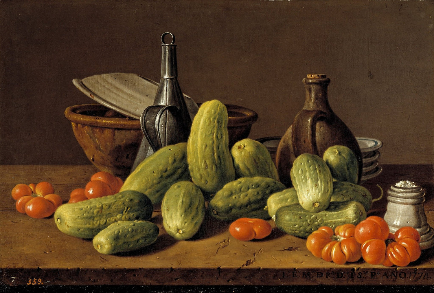 Cucumbers and Tomatoes on Table - Still Life Oil Painting - Oil Painting Haven