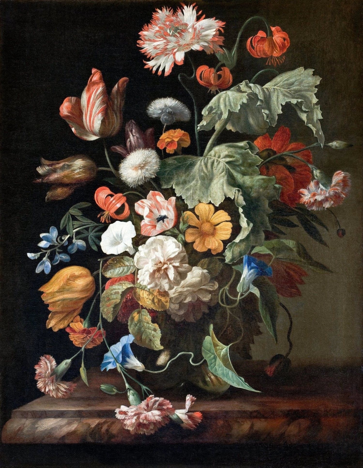 Floral Oil Painting - Diverse Blooms in Vase - Oil Painting Haven