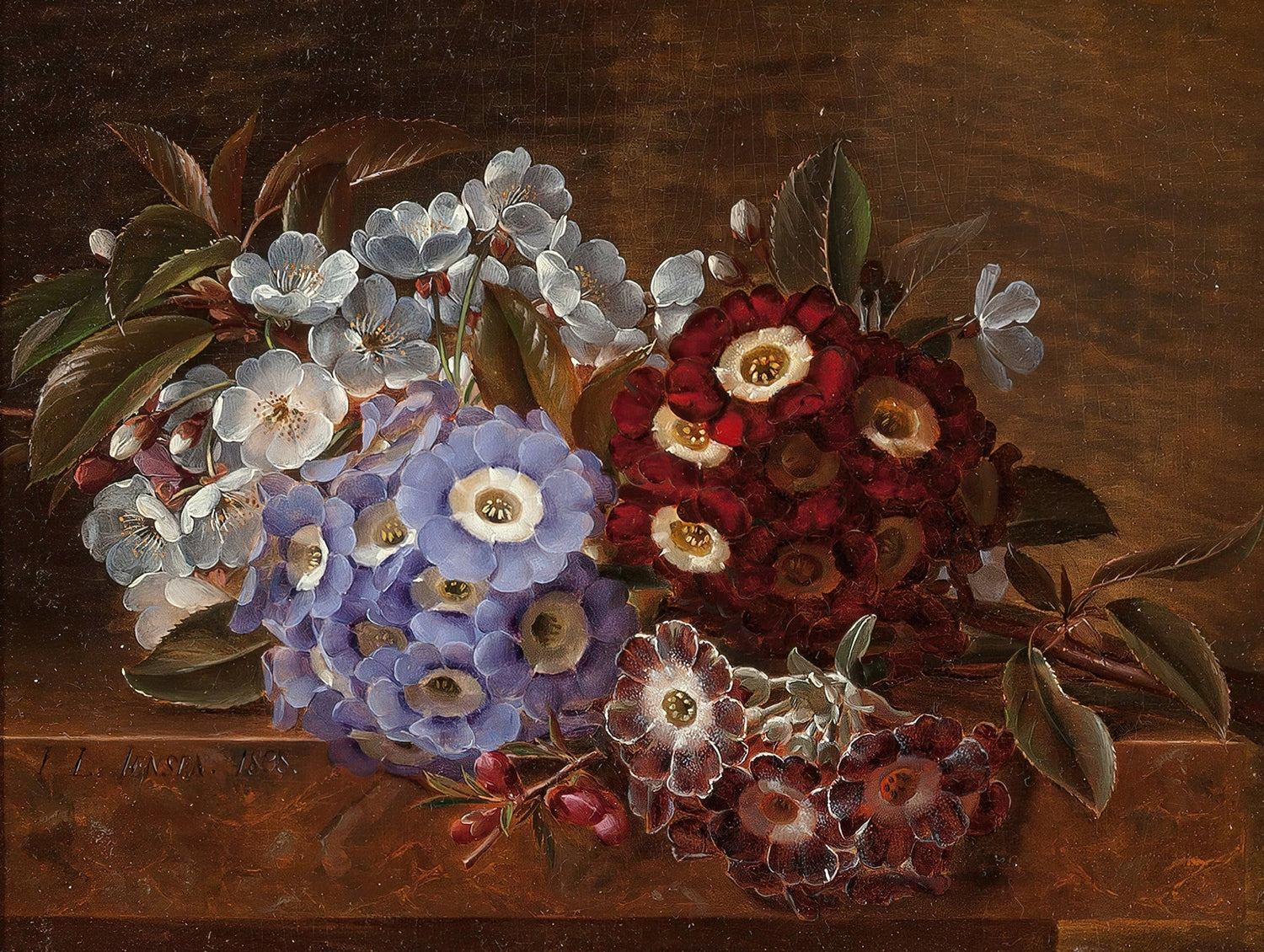 Floral Oil Painting - Hydrangea Bouquet Hand - Painted Canvas - Oil Painting Haven