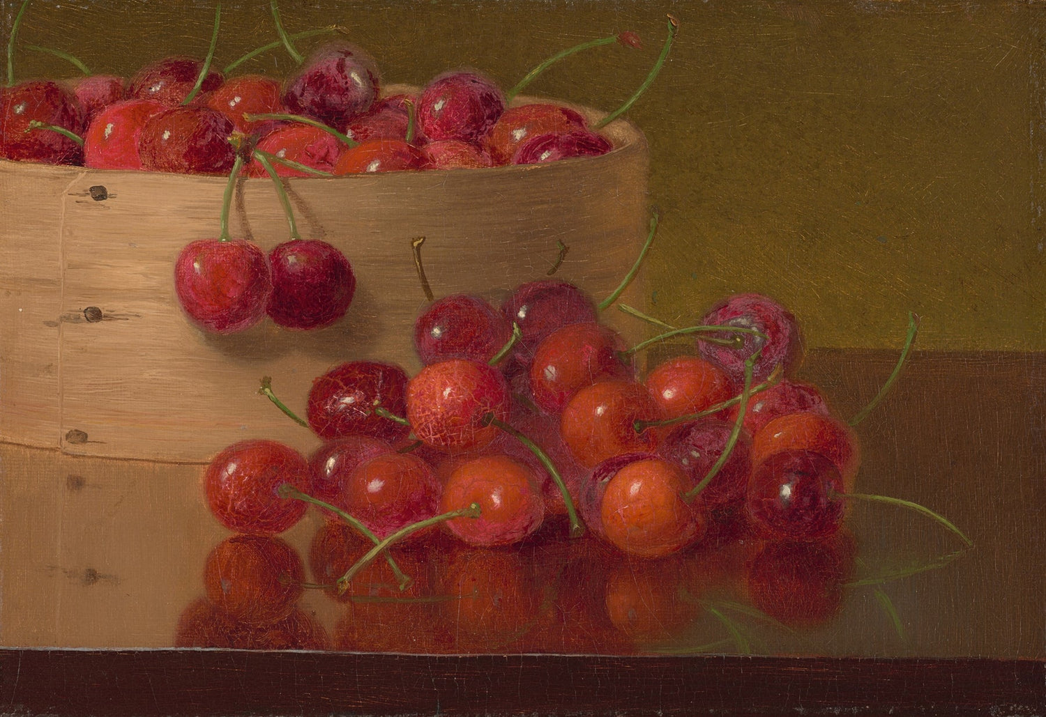 Fresh Red Cherries - Still Life Oil Painting - Oil Painting Haven