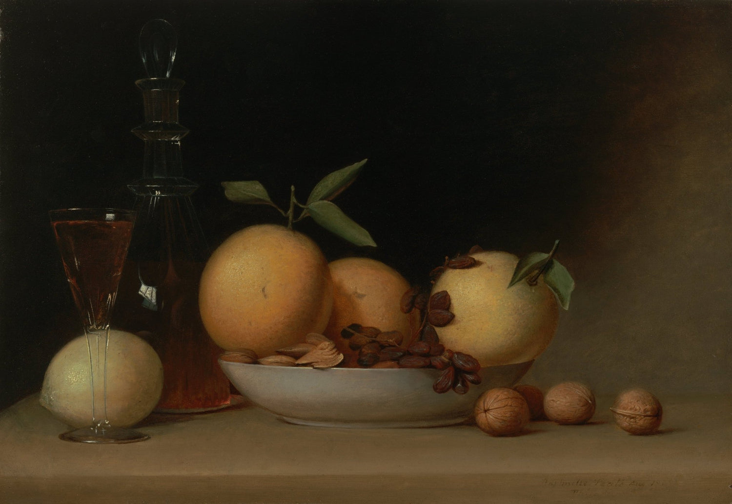 Fruit and Liqueur Glass - Still Life Oil Painting - Oil Painting Haven