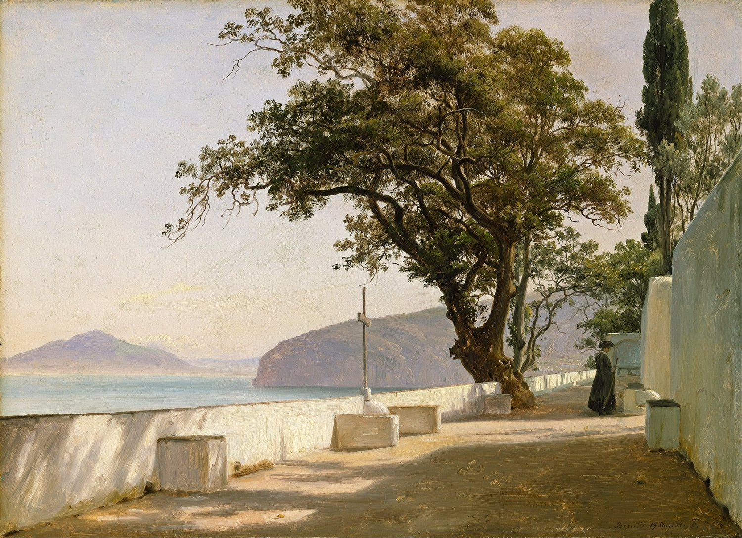 Hand-painted hand-painted sorrento coastal terrace landscape oil painting on canvas