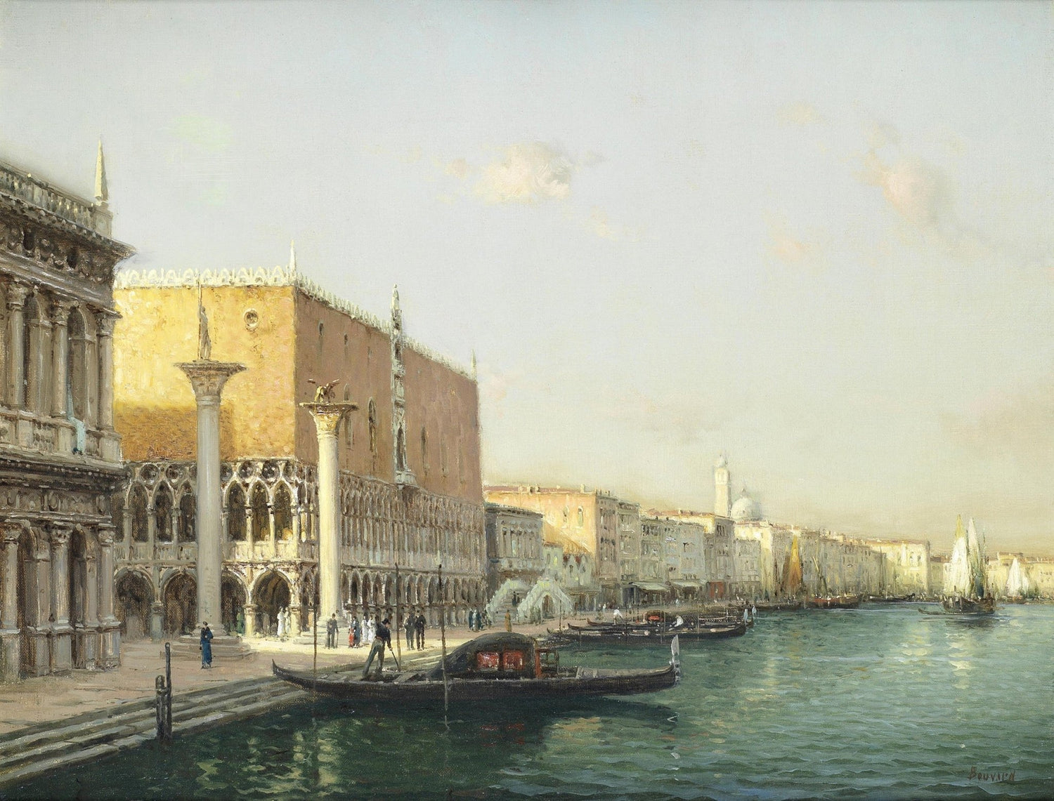 Hand-painted hand-painted venice doge's palace landscape oil painting on canvas