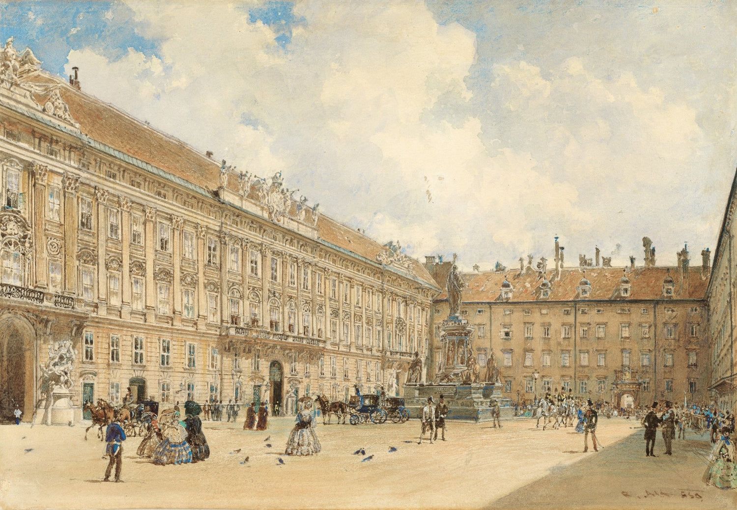 Hand - Painted Vienna Hofburg Courtyard - Landscape Oil Painting - Oil Painting Haven
