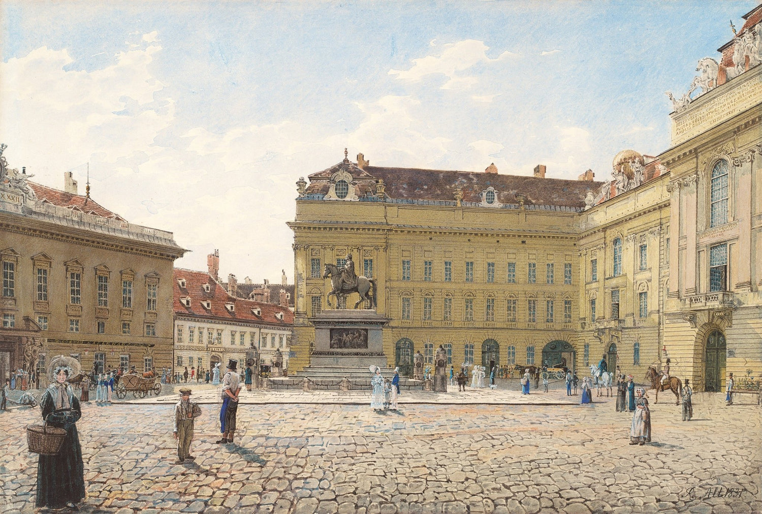 Hand - Painted Vienna Palace Square View - Landscape Oil Painting - Oil Painting Haven