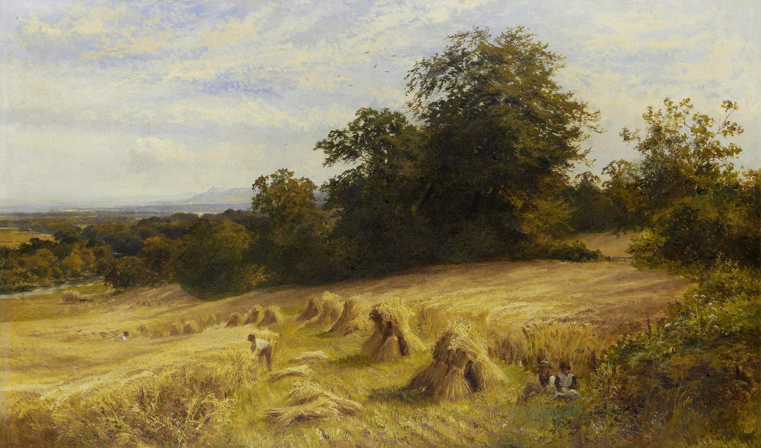 Harvest Field with Haystacks | Hand - Painted Landscape Oil Art - Oil Painting Haven