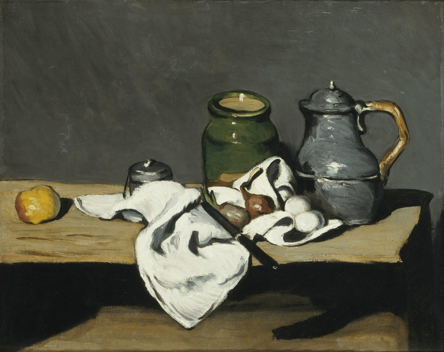 Kettle, Jar and Cloth - Still Life Oil Painting - Oil Painting Haven