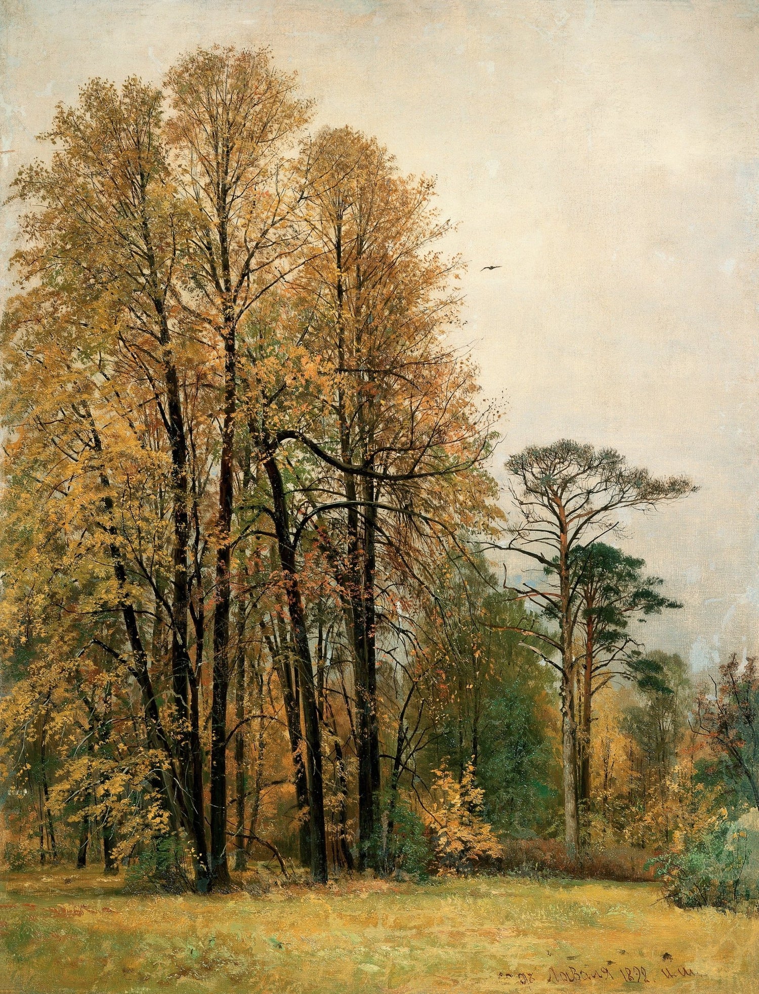 Hand-painted autumn forest trees for wall decor landscape oil painting on canvas