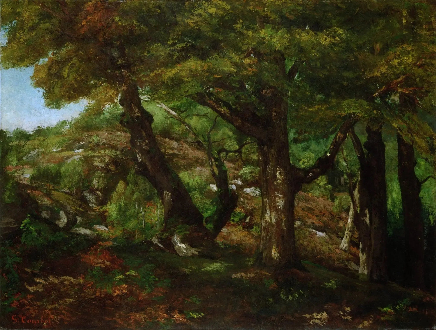 Hand painted oil on canvas landscape oil painting depicting a dense forest scene with large trees, rich green foliage, and. - Add Frame, Canvas, Forest, Hand Painted, Landscape, Made To Order, Oil Painting