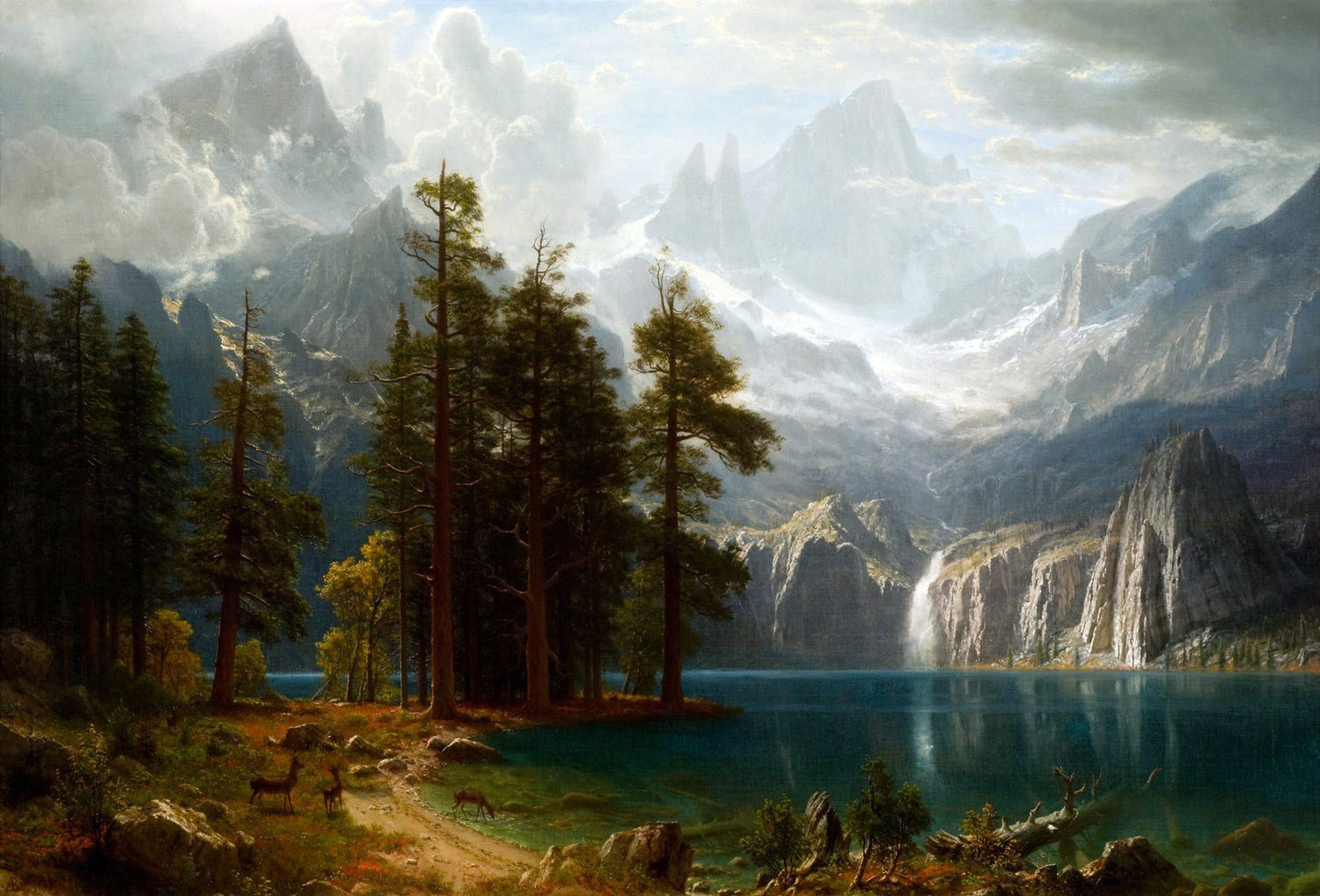 Ölgemälde Landschaft - Majestätischer Bergsee