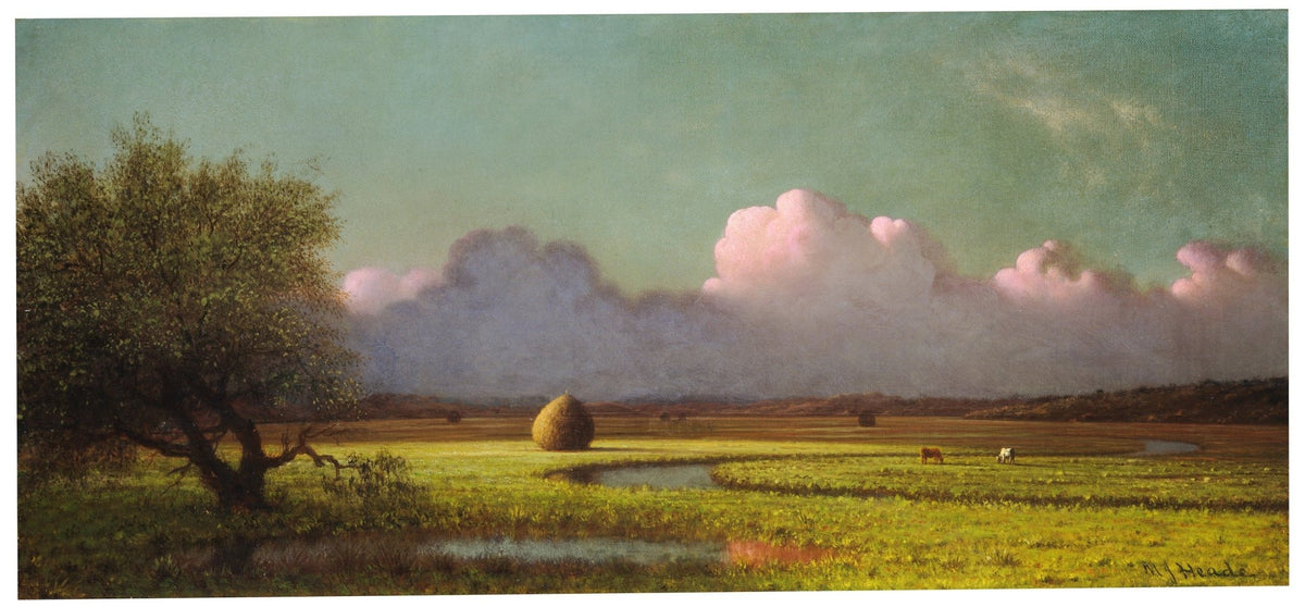 Landscape oil painting of a pastoral field with haystack and tree under a cloudy sky, textured brushwork on canvas. - Add Frame, Animal, Canvas, Country, Farm, Field, Hand Painted, Landscape, Made To Order, Oil Painting