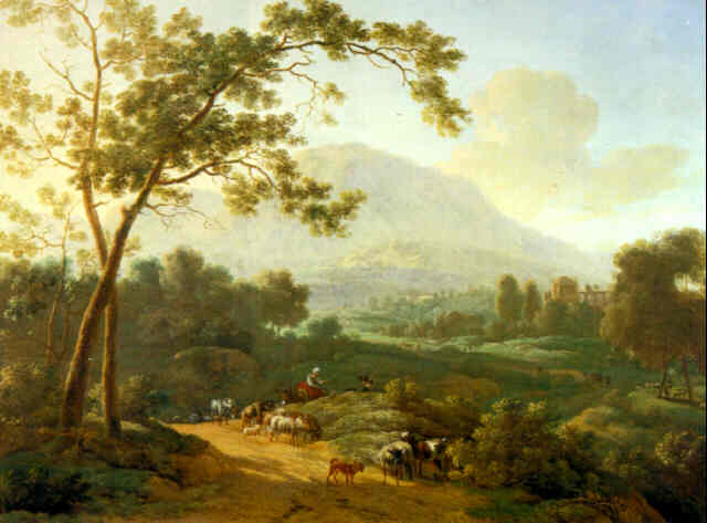 Hand-painted southern valley with herdsmen landscape oil painting on canvas