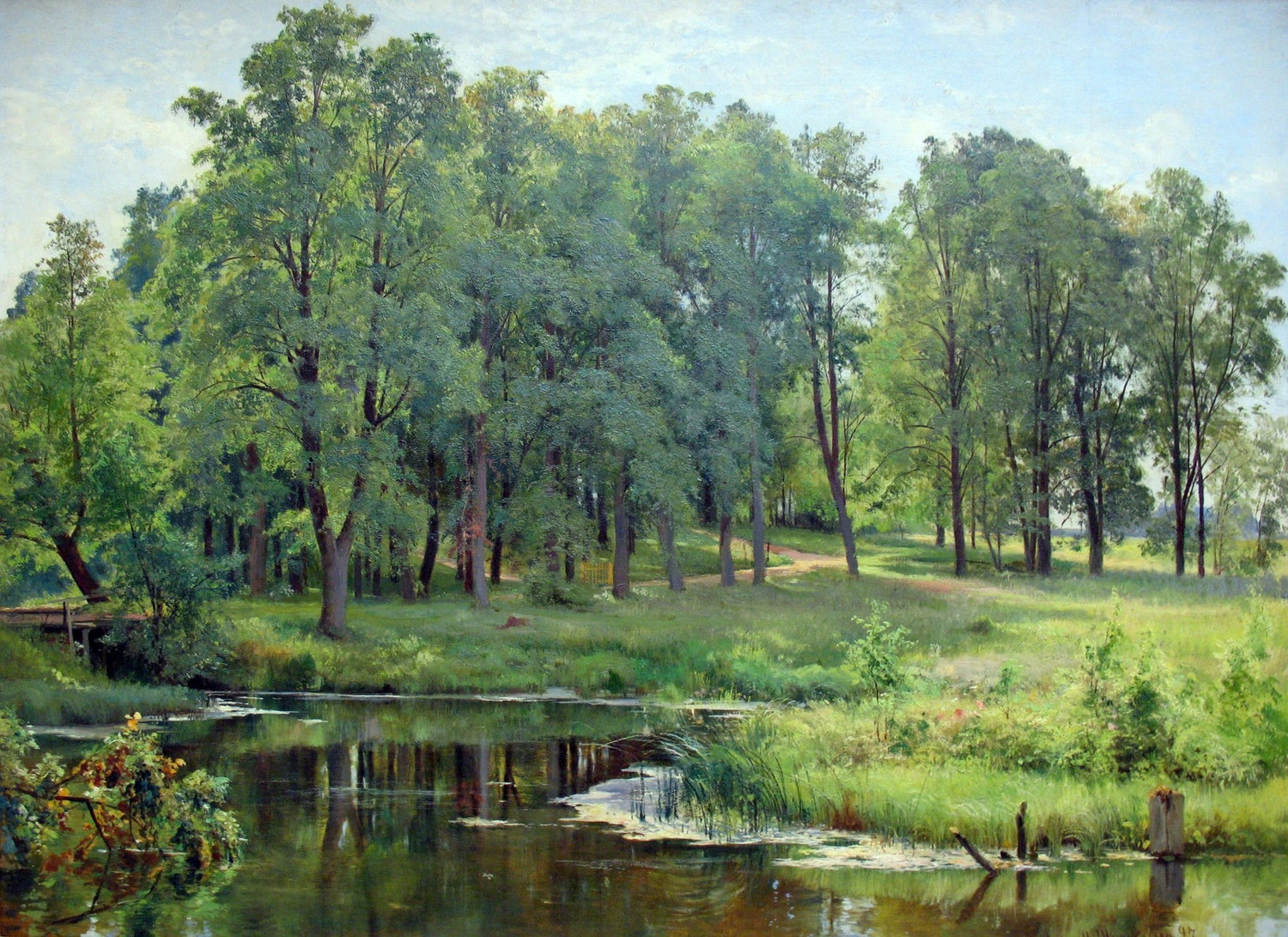 Landscape Oil Painting - Summer Forest, River, Path & Lush Trees - Oil Painting Haven