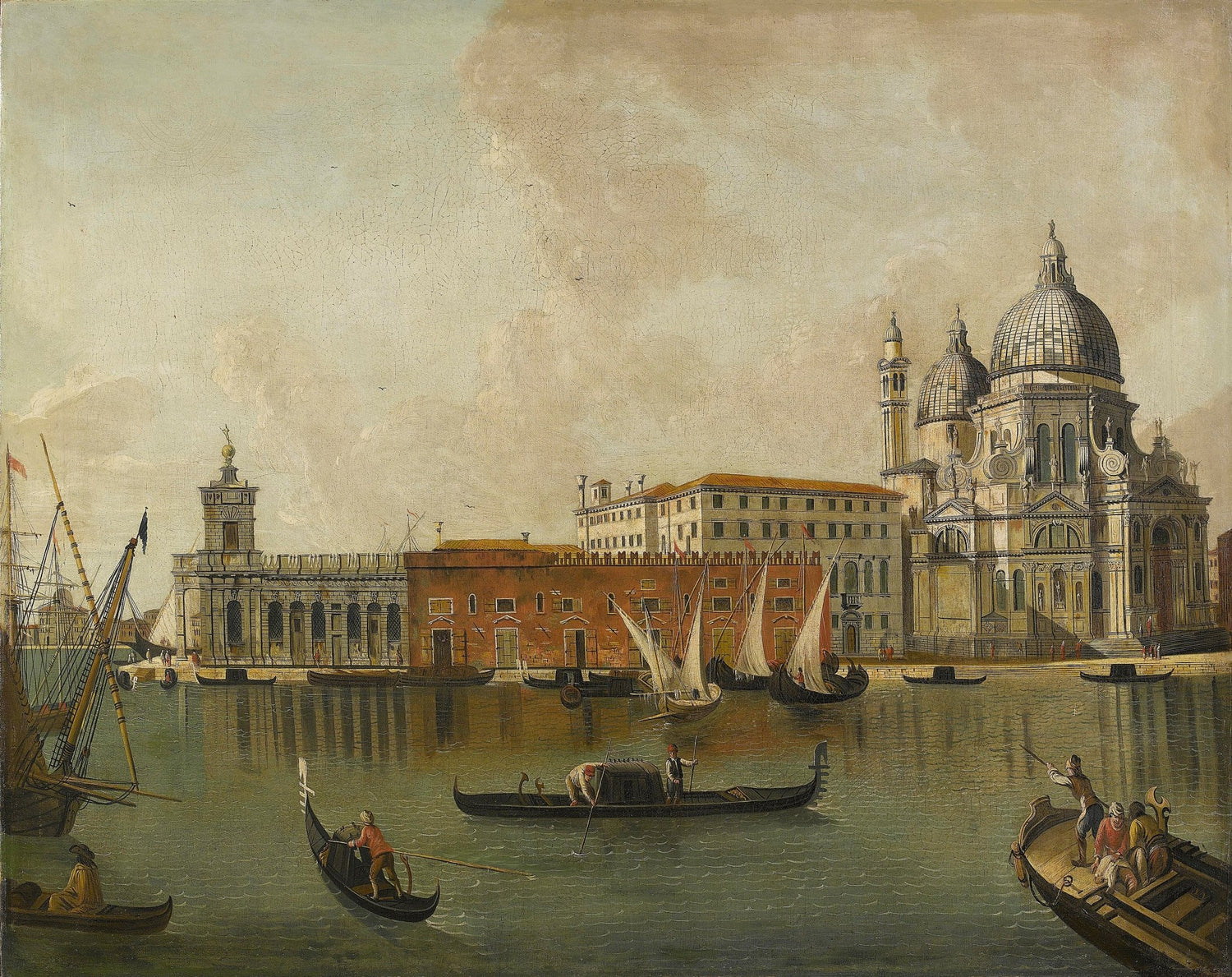 Landscape Oil Painting - Venice: Santa Maria della Salute & Harbour Ships - Oil Painting Haven