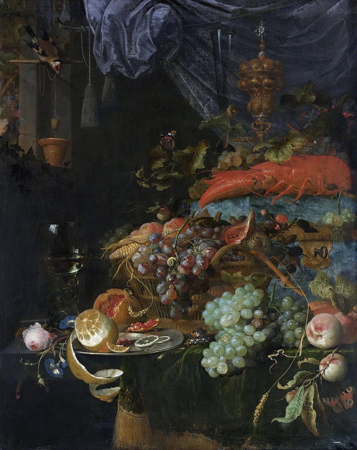 Lobster and Grapes Banquet Table - Still Life Oil Painting - Oil Painting Haven
