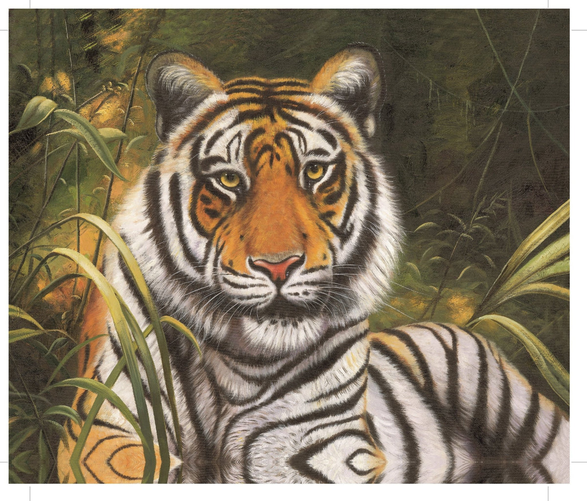 Majestic Bengal Tiger in Jungle Portrait - Animals Oil Painting - Oil Painting Haven
