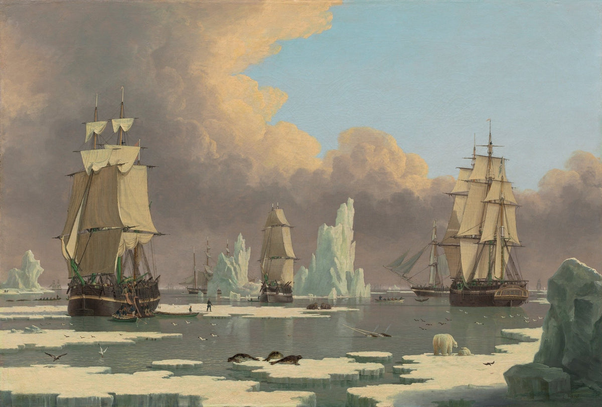 Hand-painted Arctic sailing ships hand-painted canvas nautical oil painting on canvas
