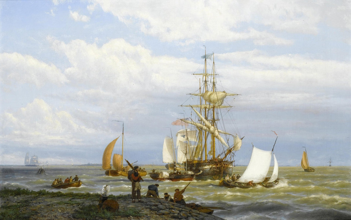 Hand-painted classic tall ship seascape nautical oil painting on canvas