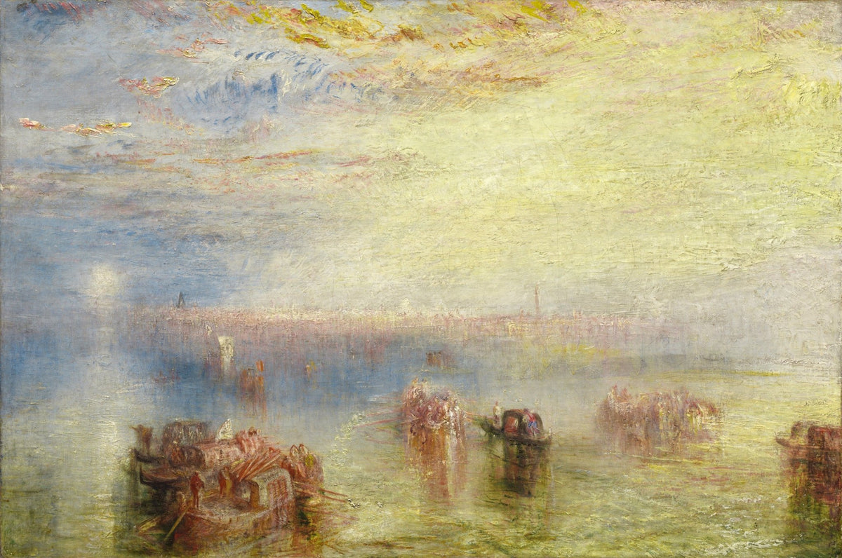Hand-painted harbor boats in morning light nautical oil painting on canvas