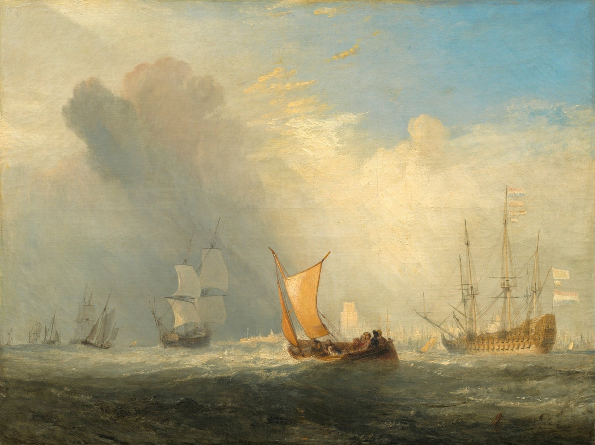 Hand-painted harbor ships at sea hand-painted canvas nautical oil painting on canvas