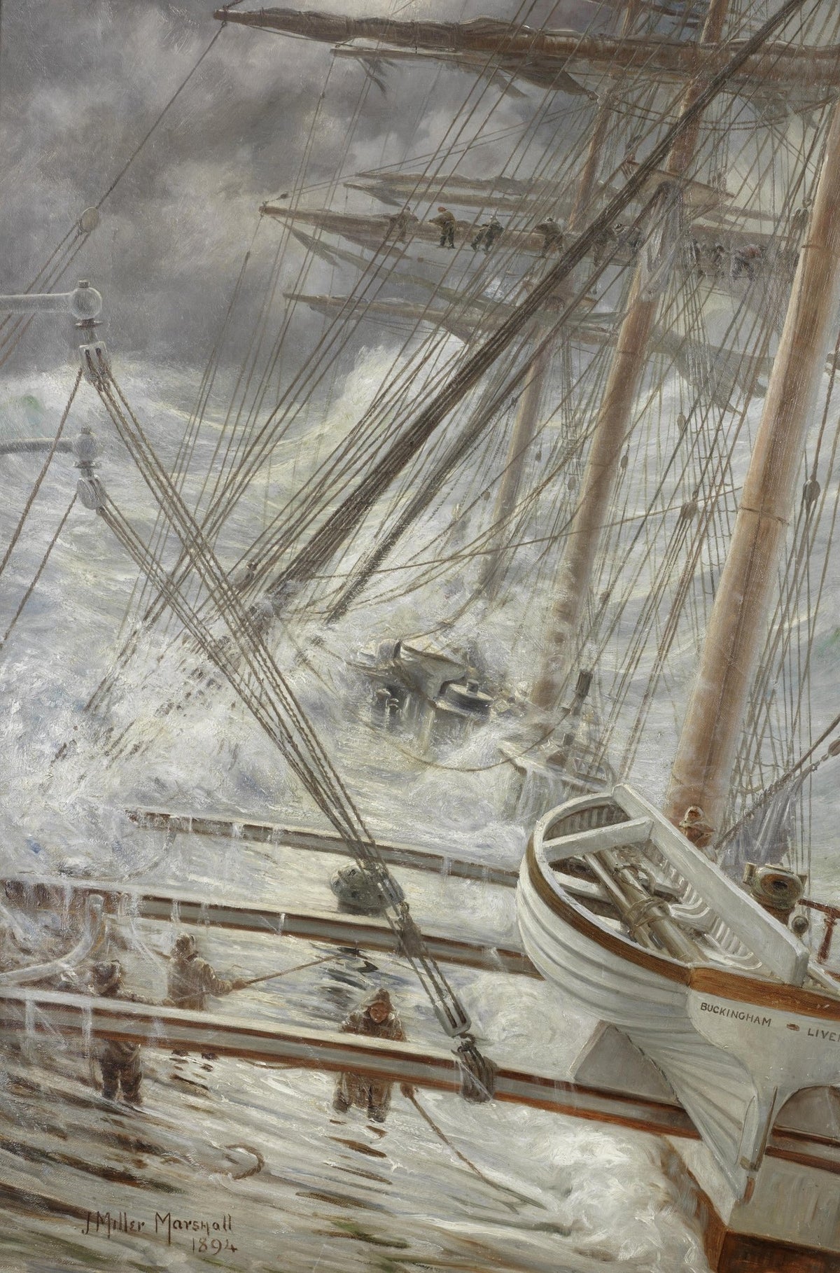Hand-painted historic warship in quiet harbor light nautical oil painting on canvas