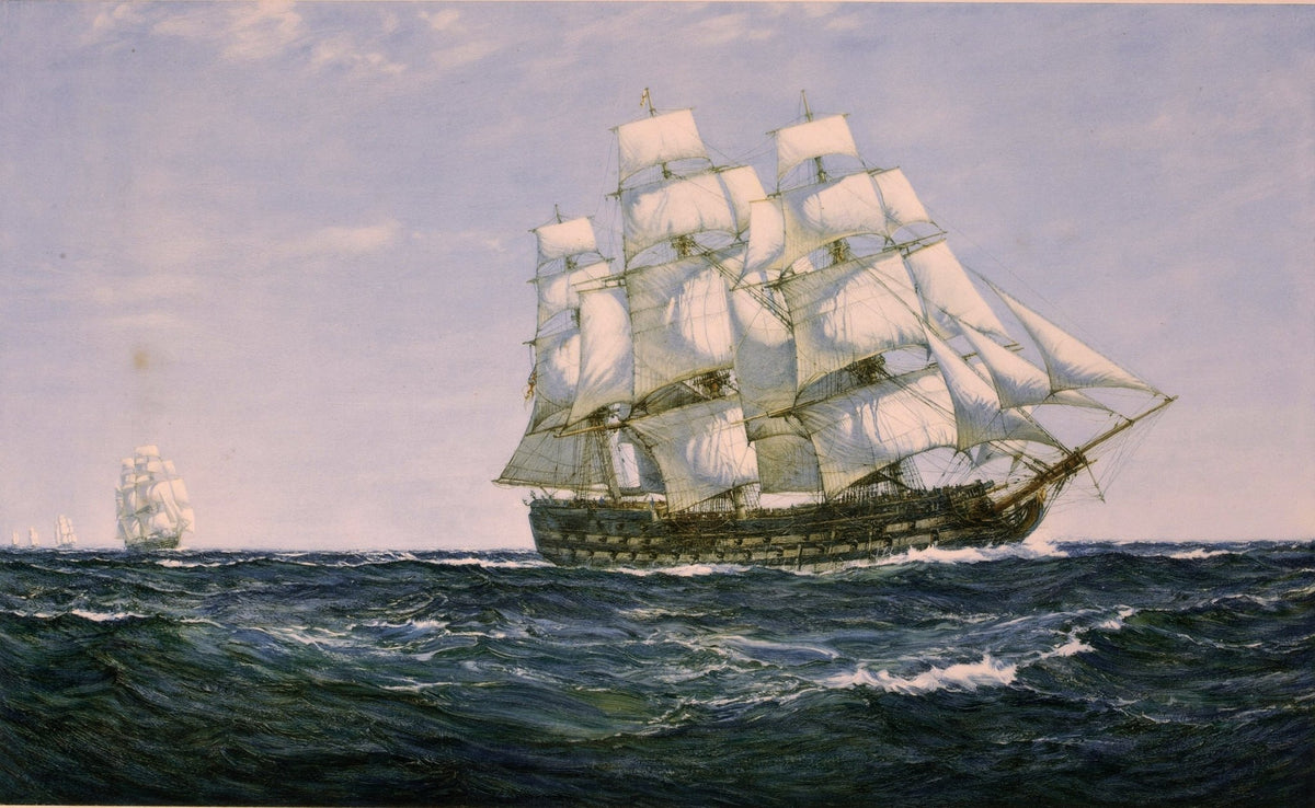 Bataille navale en mer - Peintures à l'huile nautiques