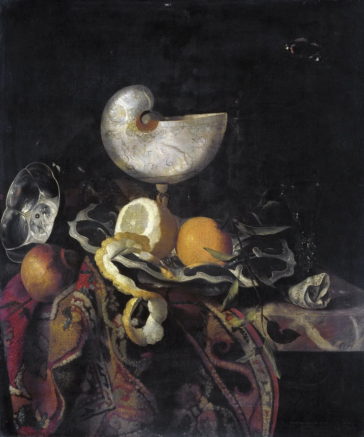 Nautilus Shell, Citrus and Glass - Still Life Oil Painting - Oil Painting Haven