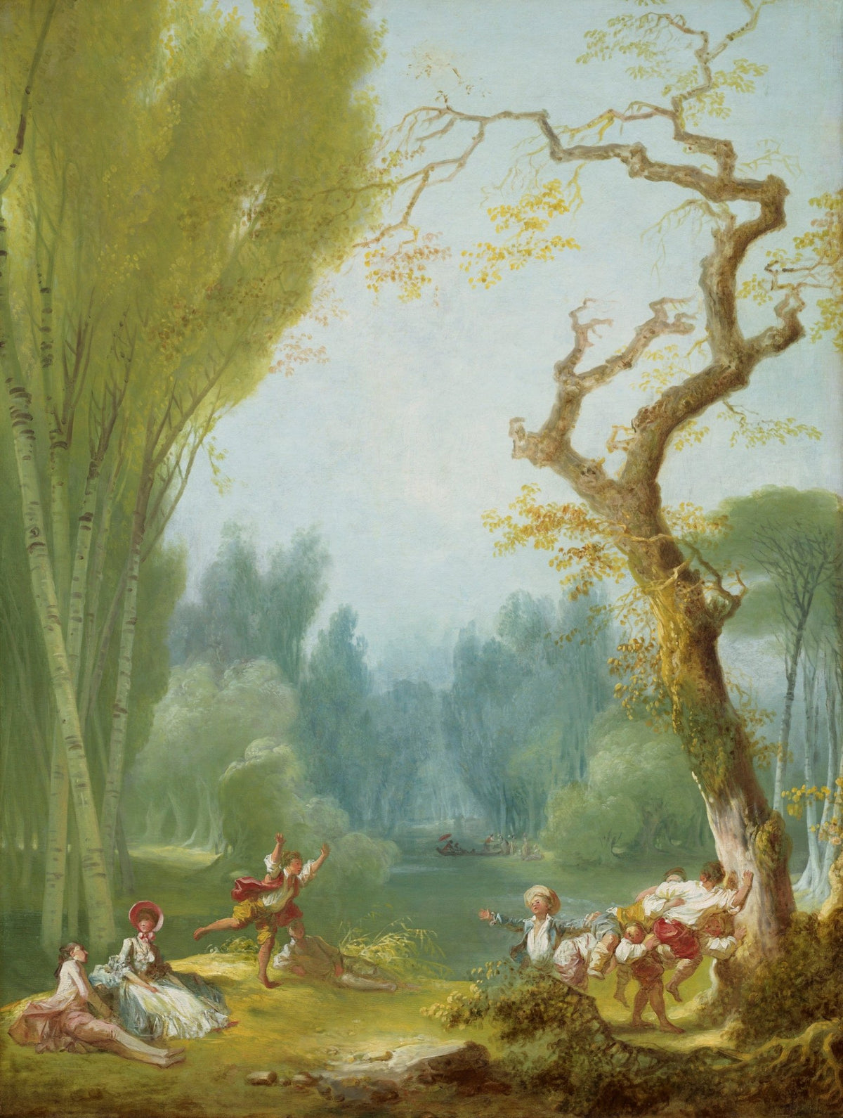 Hand painted landscape oil painting on canvas with textured brushwork showing children playing by a river in a pastoral. - Add Frame, Canvas, Country, Field, Forest, Hand Painted, Landscape, Made To Order, Oil Painting, River