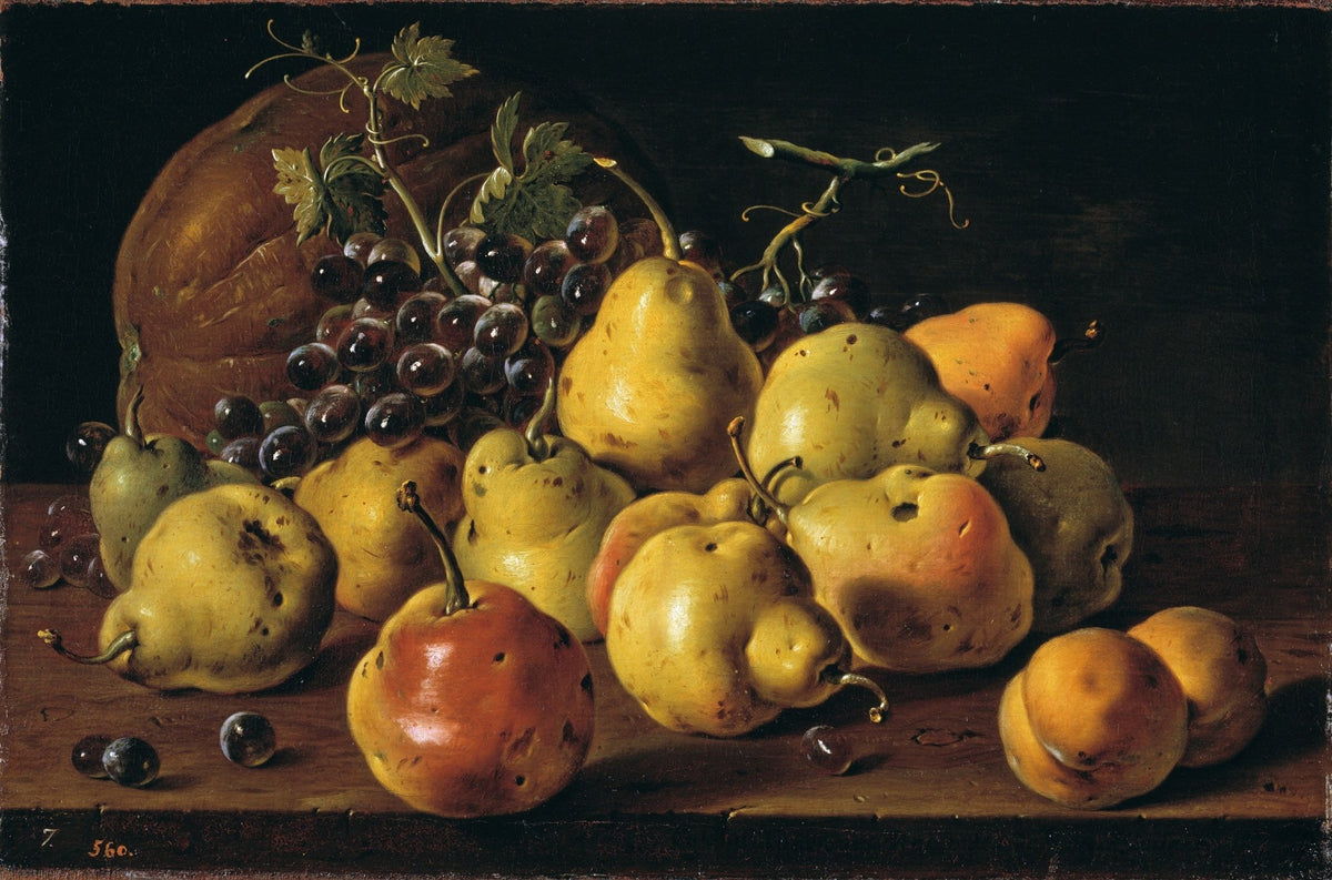 Pears and Grapes on Rustic Table - Still Life Oil Painting - Oil Painting Haven