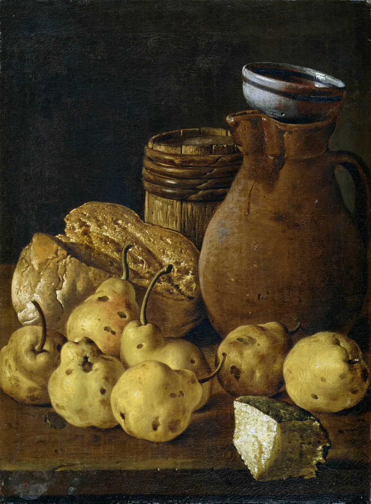 Pears, Bread and Rustic Clay Jug - Still Life Oil Painting - Oil Painting Haven