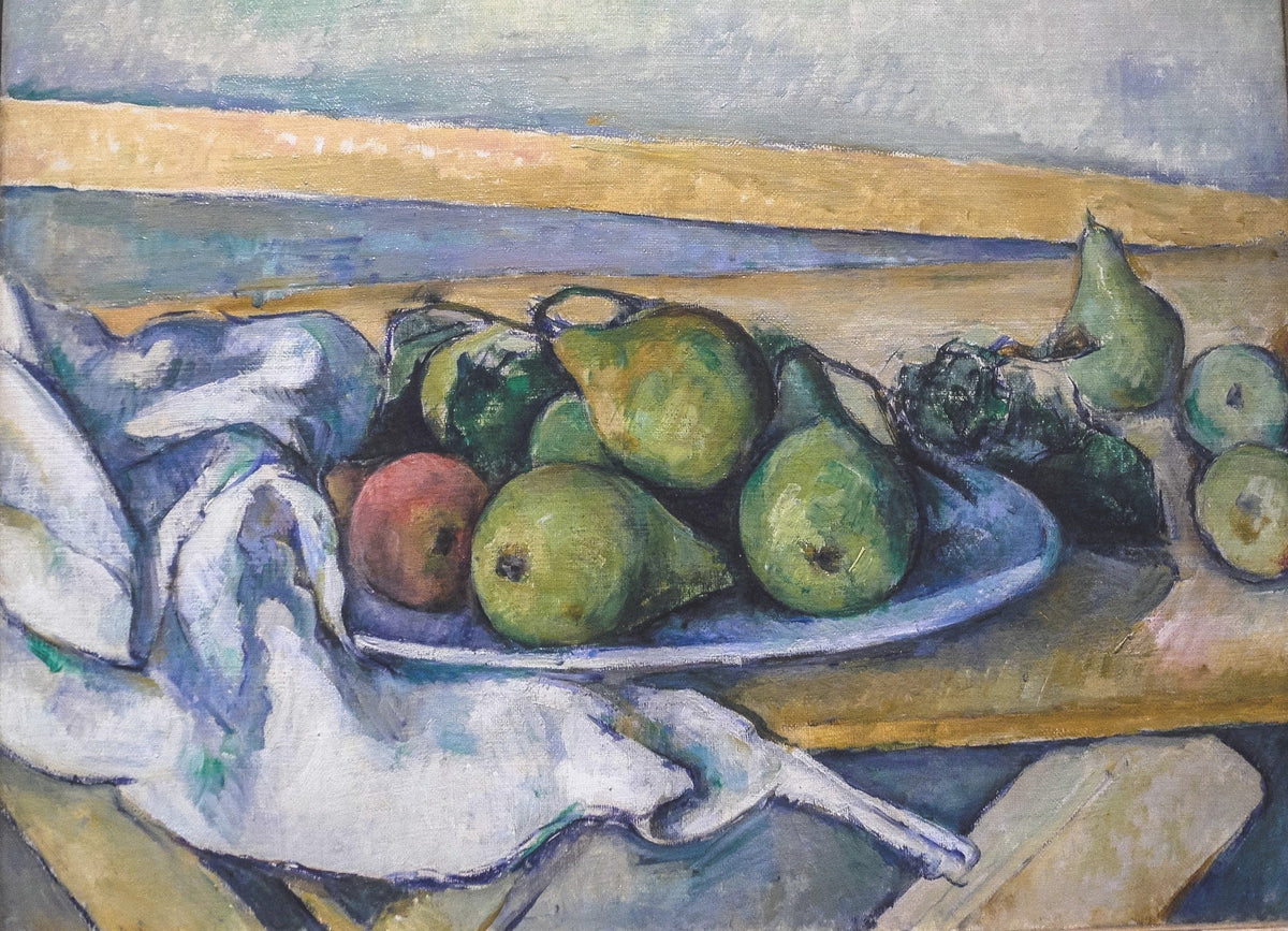 Pears on Plate with Cloth - Still Life Oil Painting - Oil Painting Haven