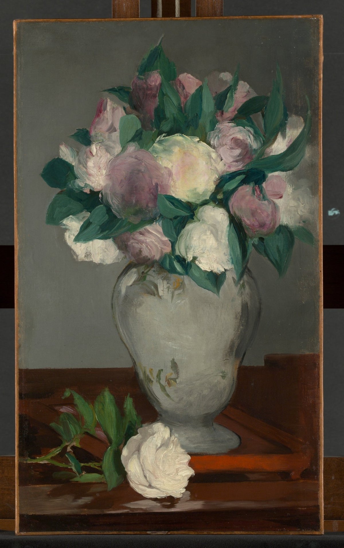 Peony Bouquet in Ceramic Vase – Floral Oil Painting - Oil Painting Haven