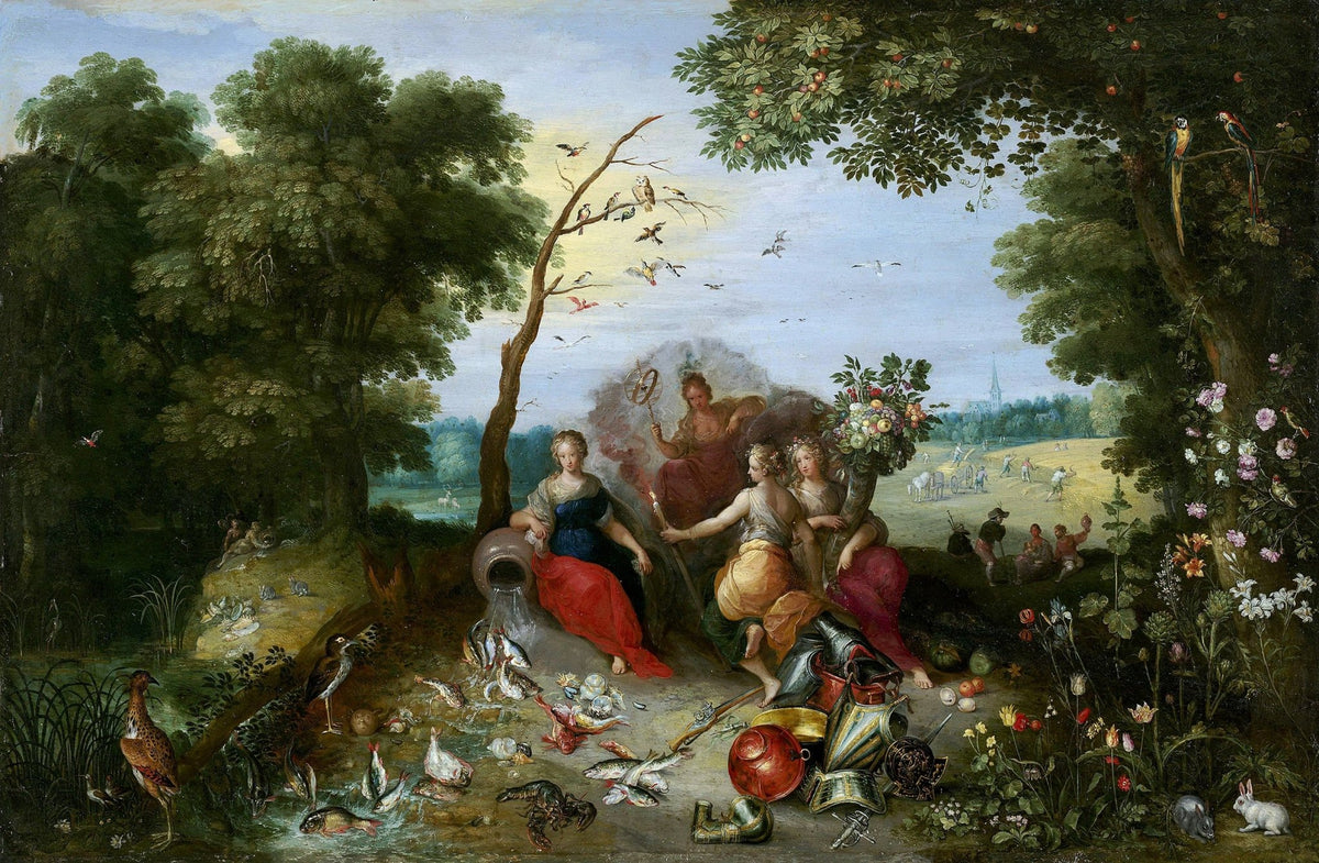 People Oil Painting - Allegory of Four Elements with Figures - Oil Painting Haven