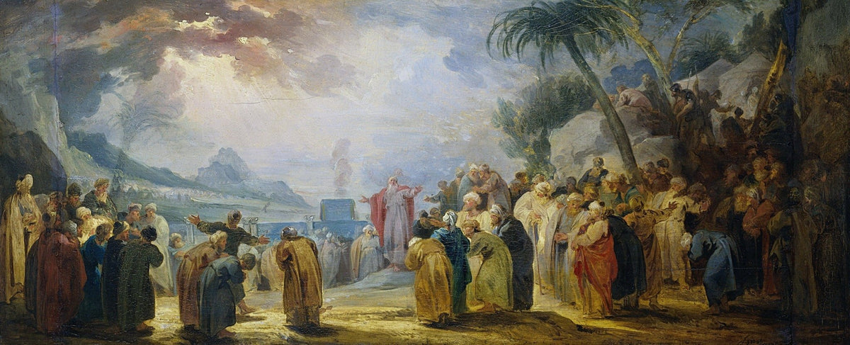 People Oil Painting - Biblical Gathering Moses and Elders Scene - Oil Painting Haven
