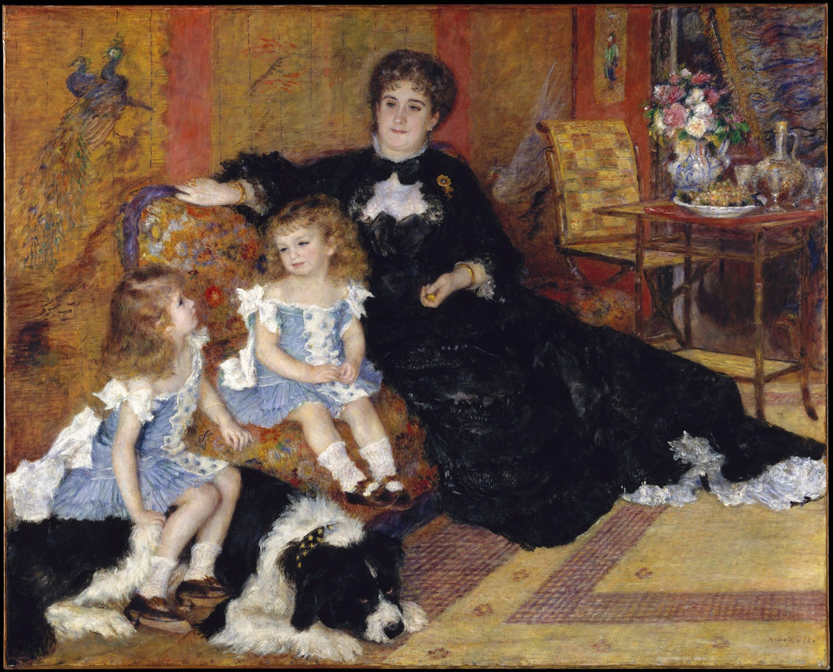 People Oil Painting - Elegant Mother and Children Portrait Scene - Oil Painting Haven