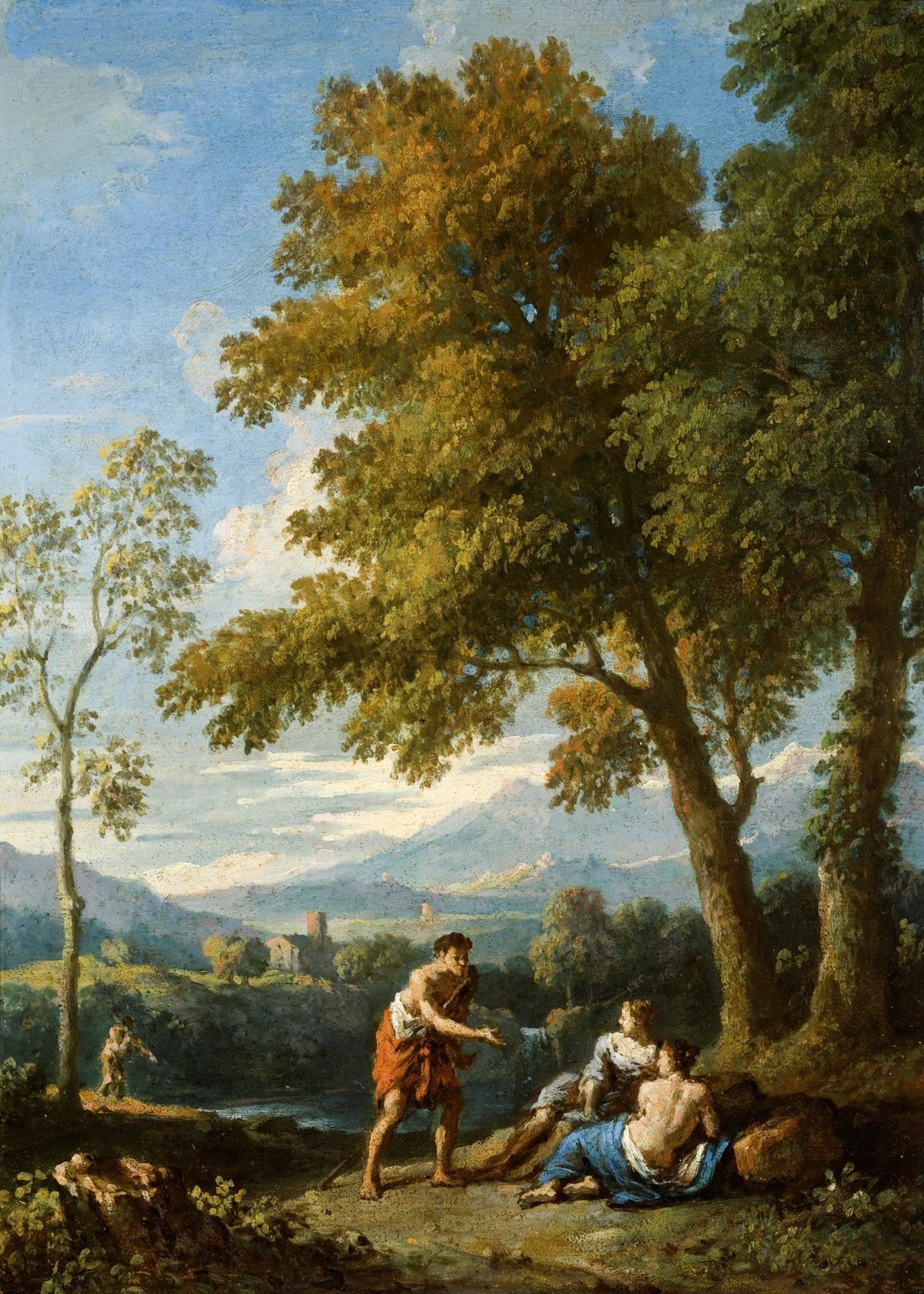 People Oil Painting - Figures in Roman Campagna Landscape - Oil Painting Haven