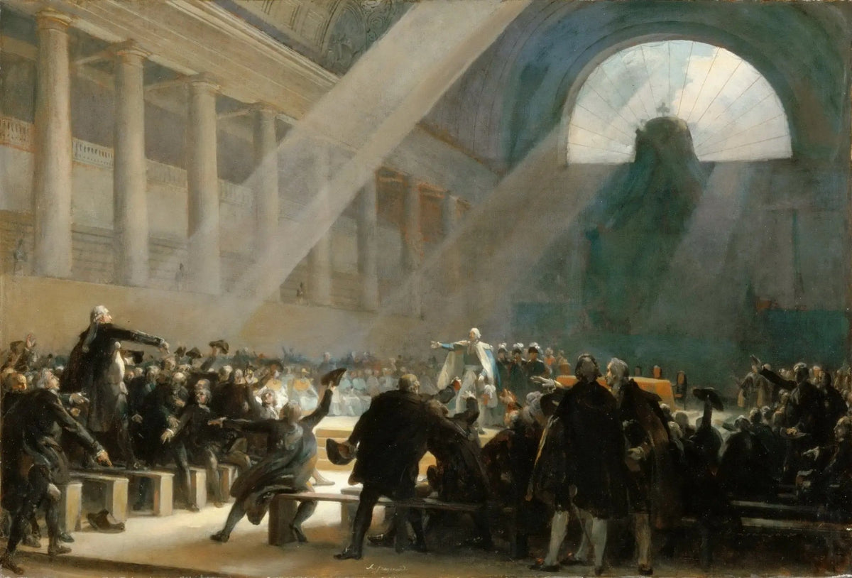 People Oil Painting - Grand Indoor Gathering with Figures - Oil Painting Haven