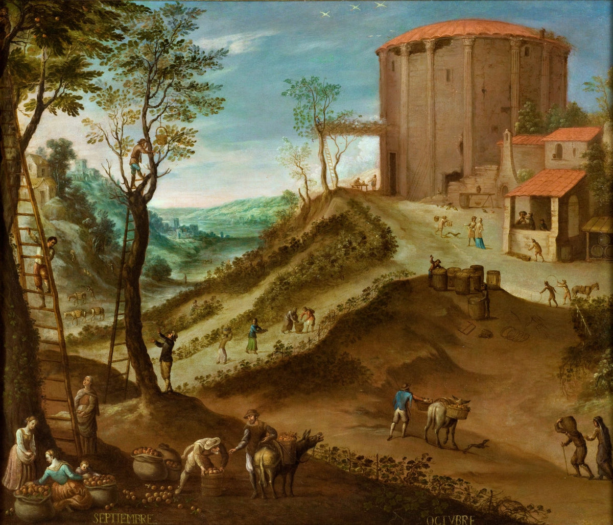 People Oil Painting - Harvest Workers in a Rustic Countryside - Oil Painting Haven