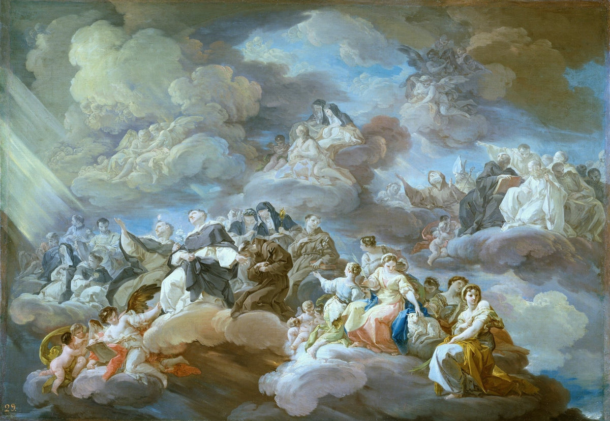 People Oil Painting - Heavenly Angels and Saints Baroque Scene - Oil Painting Haven