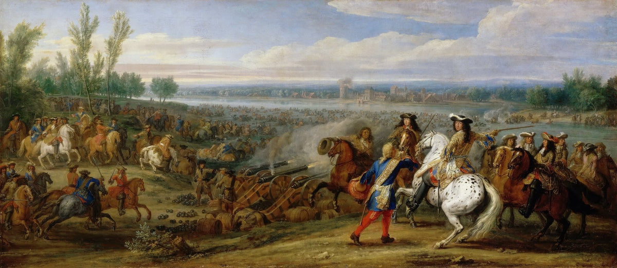 People Oil Painting - Historic Cavalry Crossing the River Battle - Oil Painting Haven