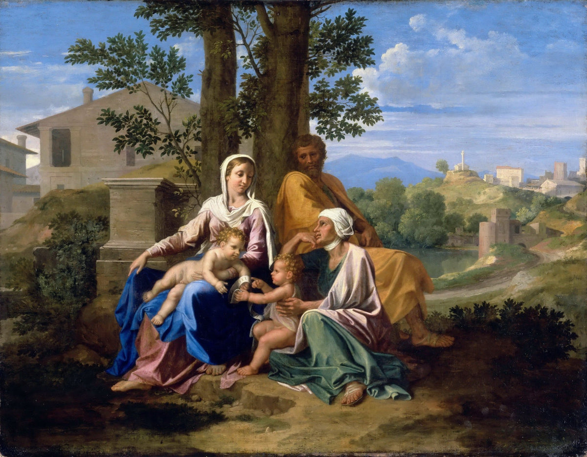 People Oil Painting - Holy Family in Classical Landscape Scene - Oil Painting Haven