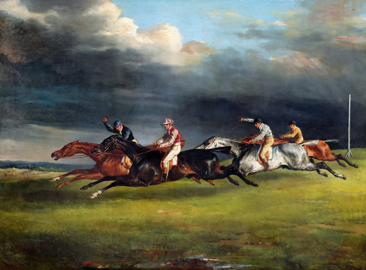 People Oil Painting - Horse Racing Scene with Riders - Oil Painting Haven