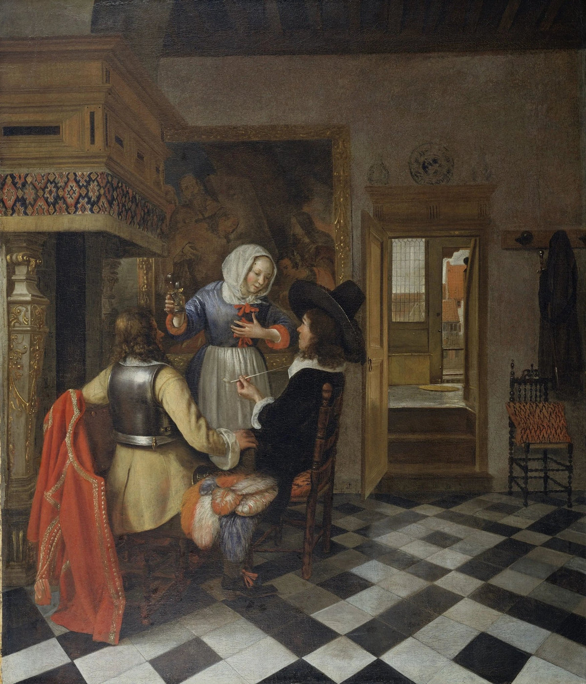 People Oil Painting - Indoor Scene with Figures and Drink - Oil Painting Haven