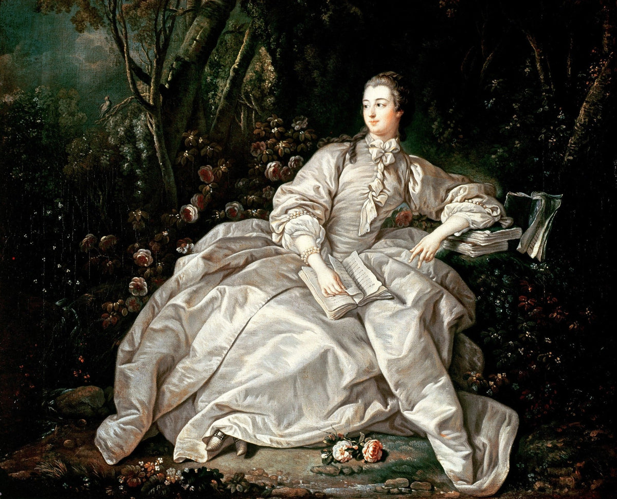 People Oil Painting - Lady in White Dress Reading in Garden - Oil Painting Haven