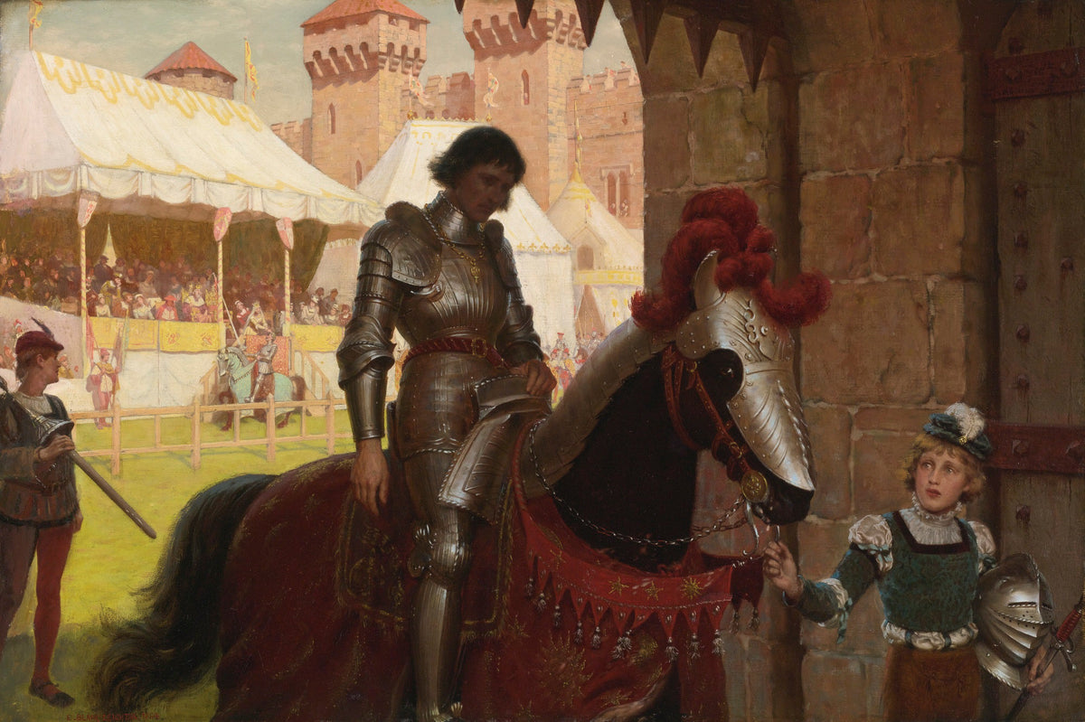 People Oil Painting - Medieval Knight on Horse at Tournament - Oil Painting Haven