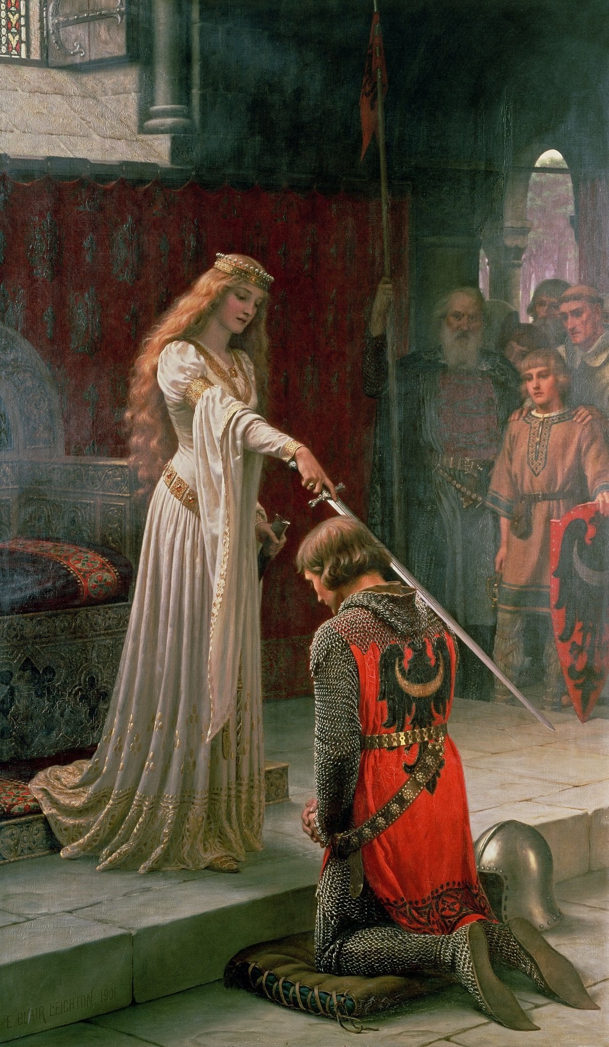 People Oil Painting - Medieval Knighting Ceremony Scene - Oil Painting Haven
