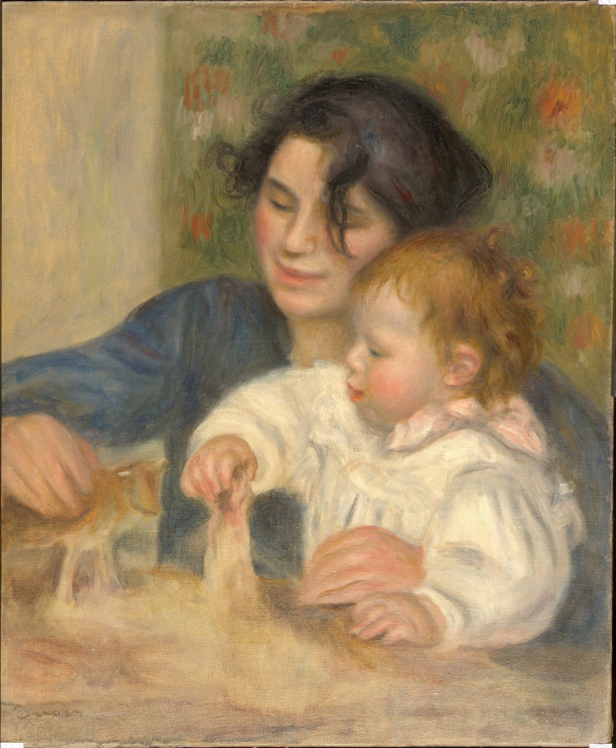 People Oil Painting - Mother and Child Impressionist Scene - Oil Painting Haven